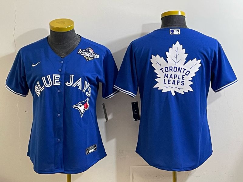 Women 2025 Toronto Blue Jays Blank Blue Game Nike MLB Jersey style 08
